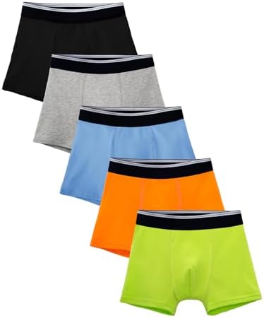 TIICHOO Washable Incontinence Underwear for Boys Cotton Reusable Nighttime Underwear Boys 5 Pack