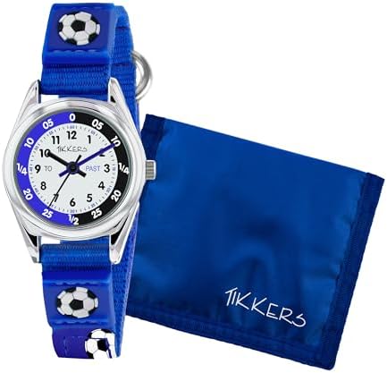 Tikkers Boys Blue Canvas Rip Strap Time Teacher Football Watch