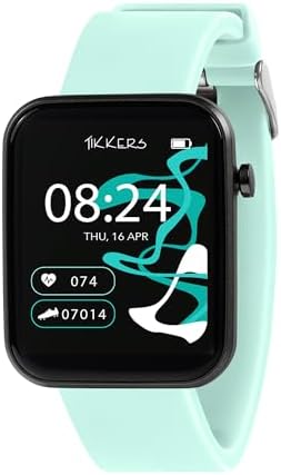Tikkers Kids Series 13 Smart Watch with Fitness Tracker Alarm Clock Camera GPS Connection Heart Rate Monitor Step Counter Touch Screen Blue Silicone Strap