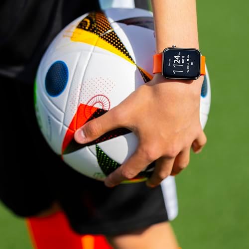Tikkers Kids Series 13 Smart Watch With Fitness Tracker Alarm Clock Camera GPS Connection Heart Rate Monitor Step Counter Touch Screen Orange Silicone Strap