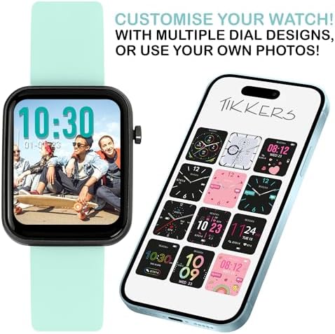 Tikkers Kids Series 13 Smart Watch With Fitness Tracker Alarm Clock Camera GPS Connection Heart Rate Monitor Step Counter Touch Screen Blue Silicone Strap