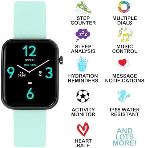 Tikkers Kids Series 13 Smart Watch With Fitness Tracker Alarm Clock Camera GPS Connection Heart Rate Monitor Step Counter Touch Screen Blue Silicone Strap