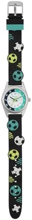 Tikkers Kids Time Teacher 3D Navy Football Silicone Strap Analogue Watch