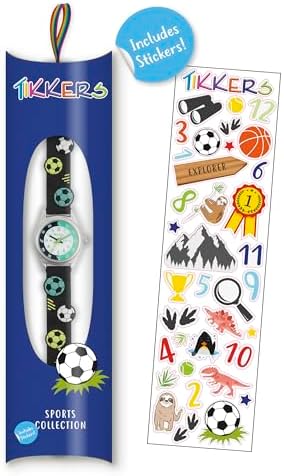 Tikkers Kids Time Teacher 3D Navy Football Silicone Strap Analogue Watch