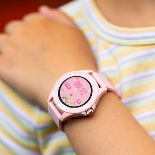 Tikkers Series 34 Kids Girls Pink Smart Watch With Fitness Tracker Heart Rate Monitor IP68 Waterproof Step Counter Music Player Sleep Monitor Alarm For Android IOS