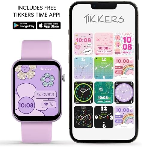 Tikkers Smart Series 13 Smart Watch And Lilac Silicone Strap Set