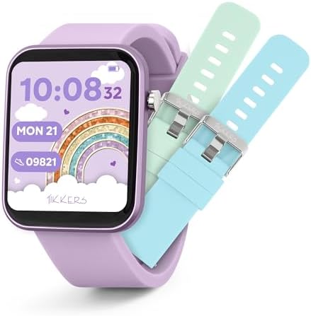 Tikkers Smart Series 13 Smart Watch and Lilac Silicone Strap Set
