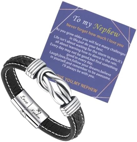 To My Son/Grandson/Husband/Boyfriend/Uncle/Nephew/Man/Brother Bracelet Braided Leather Bracelet For Son/Grandson/Husband/Boyfriend/Uncle/Nephew/Man/Brother Christmas Gifts Bracelet Gifts For Men