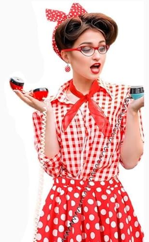 TOCVCY 6 PCS Role Playing Costumes Earrings Glasses Headbands Set Performance Set Small Round Dot Adult Performance Costumes