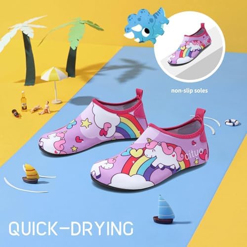 Todaysunny Water Shoes For Kids Girls Boys Quick Dry Non-Slip Outdoor