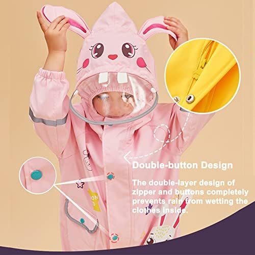 Toddler Puddle Suit Boys Girls Rain Suit Waterproof Overalls Kids All In One Muddy Suit Cartoon Hoodie Rain Jacket Rainwear For 1-8 Years S-XL Size