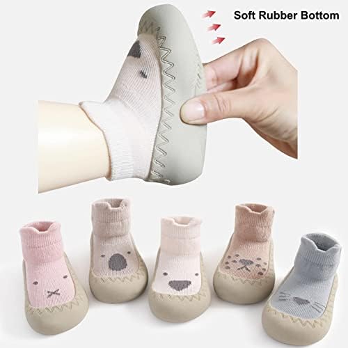 Toddler Sock Shoes Cute Baby First Walking Shoes Soft Sole With Grips For Boys Girls