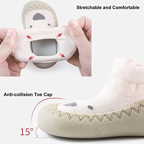 Toddler Sock Shoes Cute Baby First Walking Shoes Soft Sole With Grips For Boys Girls