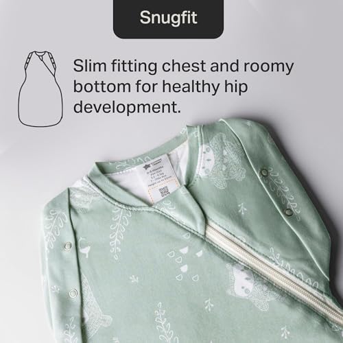 Tommee Tippee Swaddle Bag 3-6m 2.5 Tog For 16-20°C Woodland Gro Friends Sleeping Bag Soft Cotton-Rich Fabric Healthy Hip Development Design Bottom To Top Zip