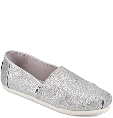 TOMS Girl's Glitter Alpargata Loafer Flat
