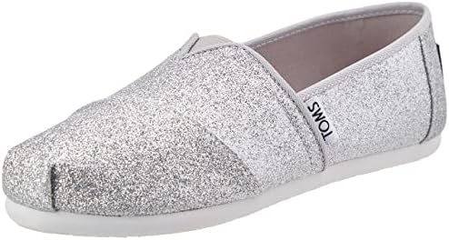 TOMS Girl's Glitter Alpargata Loafer Flat
