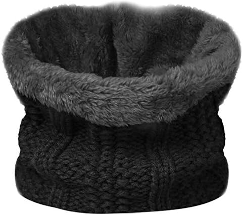 TOSKATOK Kids Girls Winter Rib Seed Stitch Thermal Warm Cosy Fleece Lined Neck Warmer Snood Scarf with Hat Set