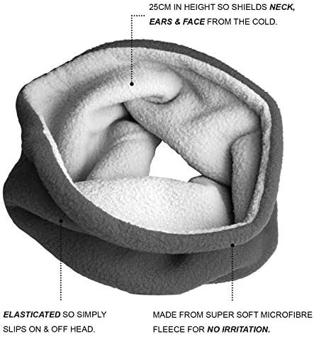 TOSKATOK® Childrens Kids Boys Girls Warm Winter Reversible Soft Fleece Snood Neckwarmer Scarf