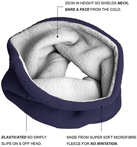 TOSKATOK® Childrens Kids Boys Girls Warm Winter Reversible Soft Fleece Snood Neckwarmer Scarf