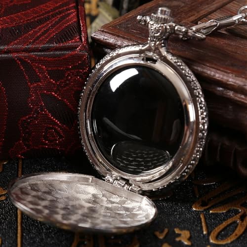 TOWDREU Mini Black Obsidian Scrying Mirror - 1PCS Retro Pocket Watch Witchcraft Kit for Divination Meditation & Spiritual Connection