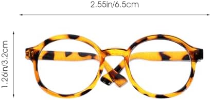 TOYANDONA 2pcs Doll Glasses Plastic Leopard Print Eyeglasses Decorative Mini Glasses For Dolls Stylish Eyeglasses For Dress Up And Photography Small Sunglasses