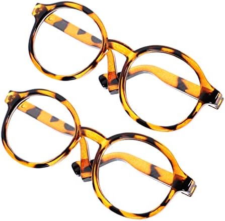 TOYANDONA 2pcs Doll Glasses Plastic Leopard Print Eyeglasses Decorative Mini Glasses for Dolls Stylish Eyeglasses for Dress Up and Photography Small Sunglasses