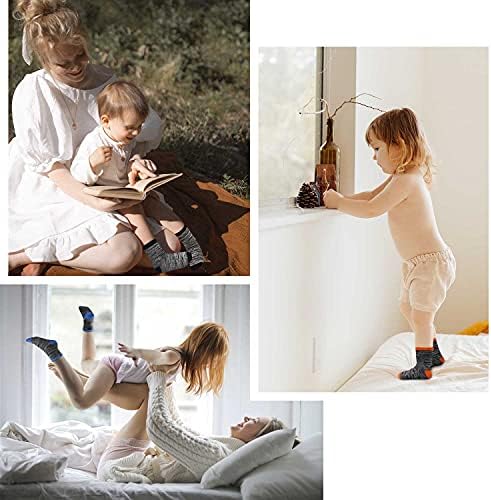 TRAMLE Boys Striped Cotton Socks - 12 Pairs Breathable Cotton Socks For Toddler Kids Boys Or Girls （1-14 Years Old） With Striped Designed