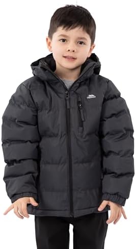 Trespass Boys Padded Jacket Tuff X - Water Resistant & Windproof Puffer Coat Autumn Winter Hooded Jacket For School & Outdoor Kids Puffer Jacket With Pockets