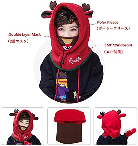 TRIWONDER Children's Winter Fleece Balaclava Ski Hat Neck Warmer Scarf Balaclava Warm Windproof For Boys Girls Sports Snowboarding