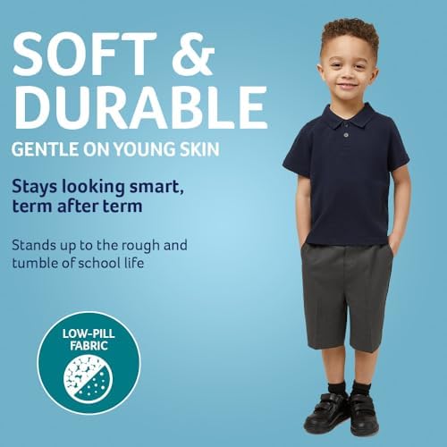 Trutex 3 Pack Standard Fit Short Sleeve School Polo Shirts For Boys And Girls (2-16 Years) Unisex Kids Polo Shirts Boys And Girls Ideal For PE Kits - Genuine School Uniform