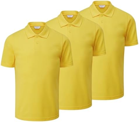 Trutex 3 Pack Standard Fit Short Sleeve School Polo Shirts For Boys And Girls (2-16 Years) Unisex Kids Polo Shirts Boys And Girls Ideal For PE Kits - Genuine School Uniform