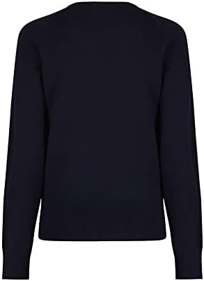 Trutex Girls School Jumper V Neck Cotton Long Raglan Sleeve Fitted Low-Pill Fabric Machine Washable