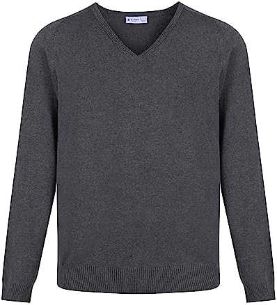 Trutex Plain V Neck Jumper 100% Cotton Unisex Girl's Boy's Kids Size Age 3-16+ Years Men's Size XXS to 3XL Standard Fit Long Sleeve School Jumpers