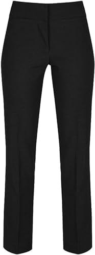 Trutex Senior Girls School Trousers Contemporary Fit Straight Leg Stain Resistant School Uniform Formal Pants (10-16+ Years - Short Regular and Long Length Sizes)