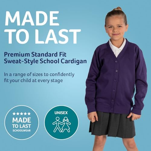 Trutex Unisex Sweatshirt Cardigan For School Uniform Long Sleeve Button Down