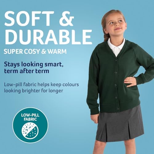 Trutex Unisex Sweatshirt Cardigan For School Uniform Long Sleeve Button Down