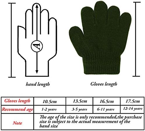 Tupa 16 Pairs Winter Kids Warm Magic Gloves Full Fingers Stretchy Knitted Gloves For Boys Or Girls (Multicolor A 1-2 Years)
