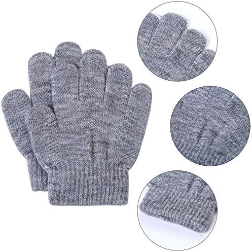 Tupa 16 Pairs Winter Kids Warm Magic Gloves Full Fingers Stretchy Knitted Gloves For Boys Or Girls (Multicolor A 1-2 Years)