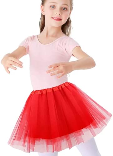 Tutu Skirts for Girls Layered Tulle Ballet Skirt Puffy Princess Fairy Dress for Daily Dance Christmas Halloween New Year Birthday Theme Party Costume for 2-9 Years