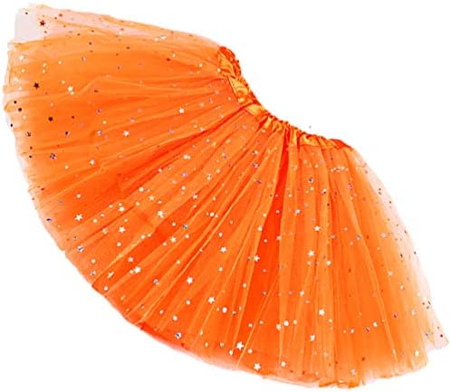 Ugitopi Girls Sparkle Tutu Princess Ballet Dance Layered Tulle Tutu Skirt