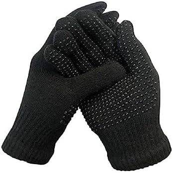 Unisex Boys Girls Super Value Thermal Black Winter Gripper Gloves Children's Magic Stretch Gripper Gloves one size will stretch to fit any older child