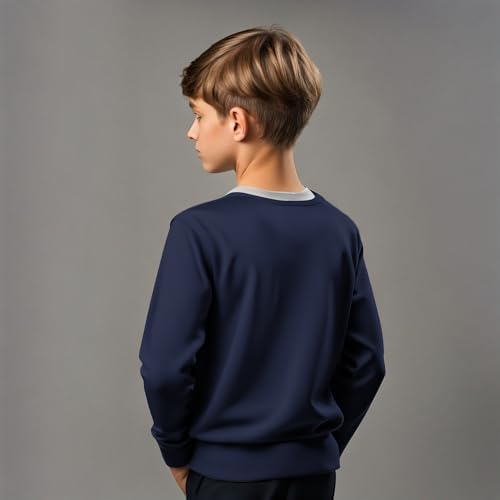 Unisex SweatShirt Boys Girls Fleece Jumper Classic Crew Neck Long Sleeve School Uniform Sweater