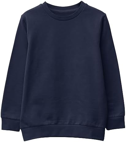 Unisex SweatShirt Boys Girls Fleece Jumper Classic Crew Neck Long Sleeve School Uniform Sweater