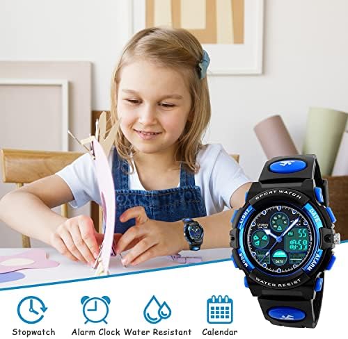 Urdesw Kid Watch For 6-12 Year Old Boys Kids Sports Digital Watch Unique Gifts For Teenager Age 6-15 Electronic Toys For Kids Age 6-15 Year Old Girl Boy Birthday Children's Day Gifts