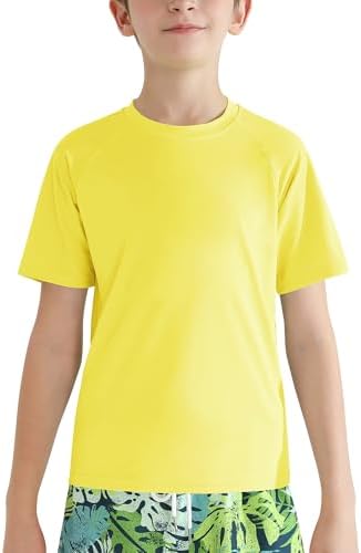 Valcatch Boy's Girls UPF 50+ Rash Guard Swim Shirts Kids Teens Quick Dry Athletic Short Sleeve T Shirt UV Fishing Surfing Water Beach Tops Running Workout Gym Active Tee Shirt