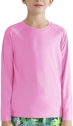 Valcatch Boy's Girls UPF 50+ Sun Protection Shirts Long Sleeve Swim Rash Vests Kids Teens Fishing Hiking Shirt Quick Dry Athletic Performance Active T-Shirt Running Gym Workout Tee Tops
