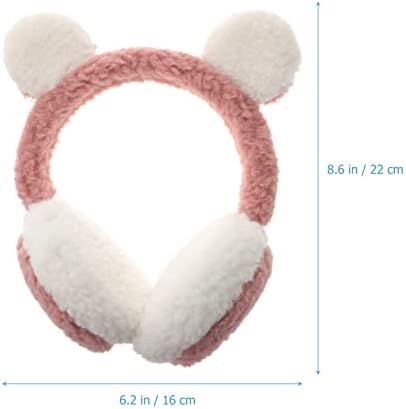 VALICLUD Fluffy Earmuffs For Girls Kids Bear Ear Muffs Faux Headband Ear Warmer Plush Ear Muffs For Girls