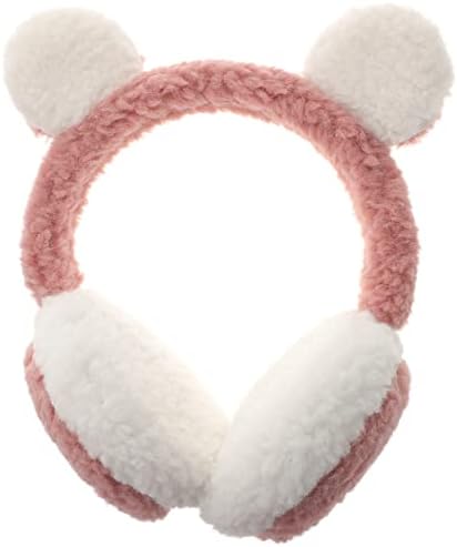 VALICLUD Fluffy Earmuffs for Girls Kids Bear Ear Muffs Faux Headband Ear Warmer Plush Ear Muffs for Girls