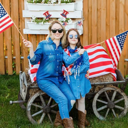 VALICLUD Star Headband 4pcs 4th Of July Party Headband American Flag Star Top Hat Head Bopper Patriotic Hairbands Headdress For Independence Day Celebration Headwrap