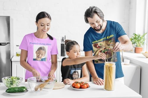 Varsany Personalised T Shirts Mens Womens Kids UK - Customised T Shirt With Any Text And Photo Long-Lasting Printing - Design Your Own Custom T Shirt